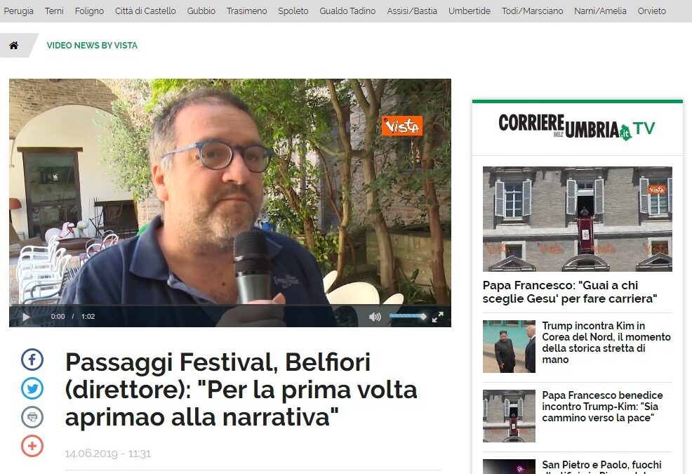 Passaggi Festival, Belfiori (direttore): “Per la prima volta apriamo alla narrativa”
