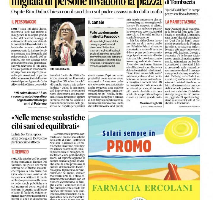 Corriere Adriatico / Debutto boom per Passaggi Festival, migliaia di persone invadono la piazza