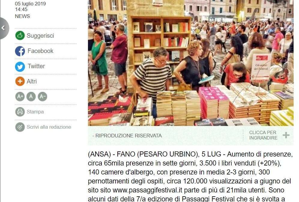 Ansa / Passaggi Festival Fano, 65mila presenze