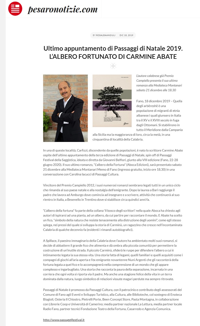 pesaronotizie-ultimo_appuntamento_di_passaggi_di_natale_2019_l_albero_fortunato_di_carmine_abate