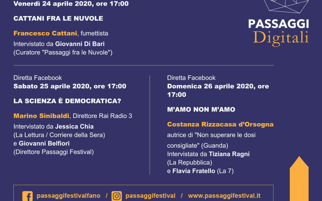 Passaggi Digitali, la nuova proposta culturale di Passaggi Cultura