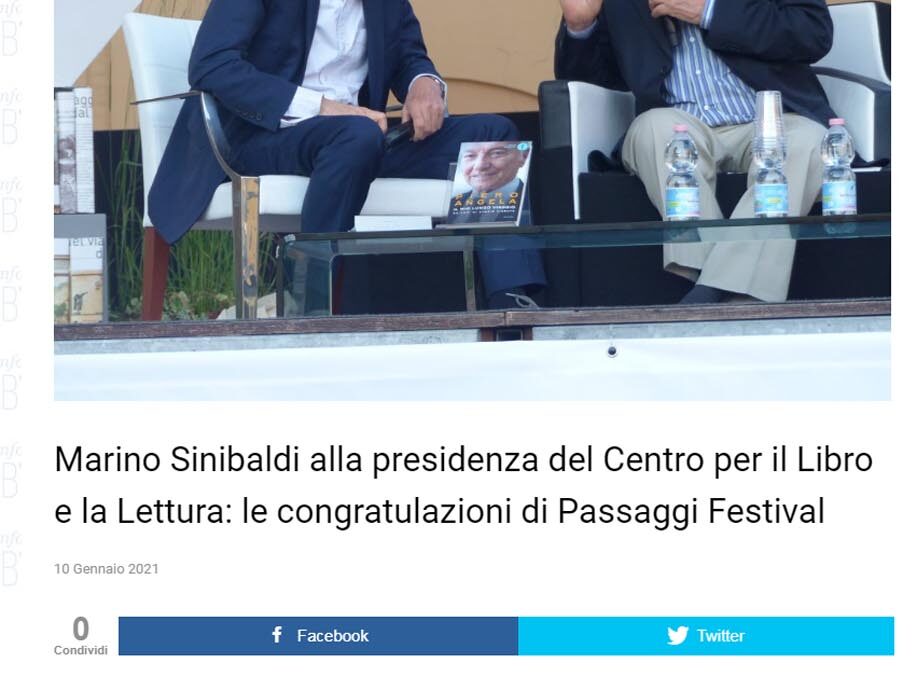 Fano Informa Web TV – Marino Sinibaldi alla presidenza del Centro per il Libro e la Lettura