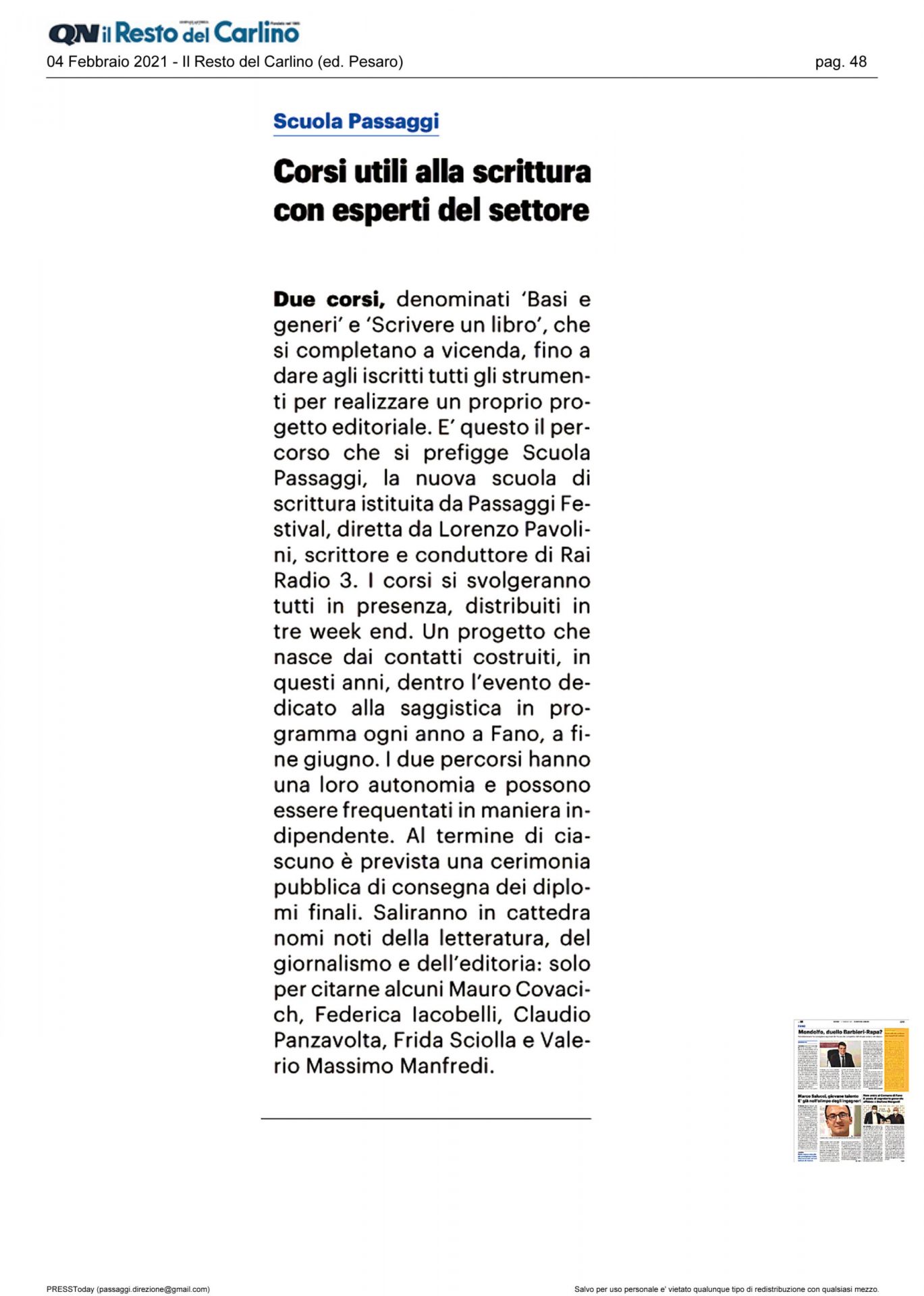 Il_Resto_del_Carlino_corsi_utili_alla_scrittura_con_esperti_del_settore