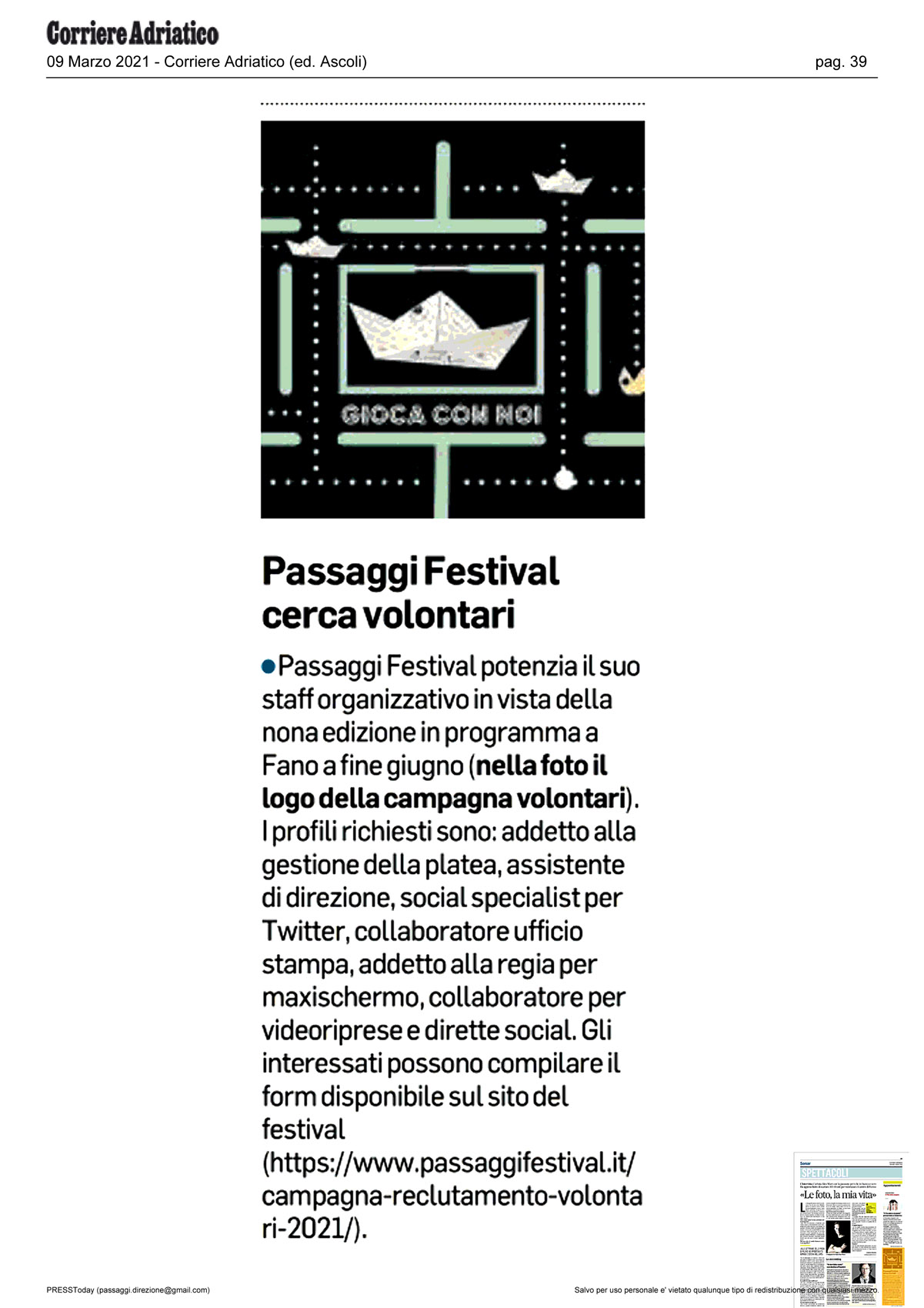 Corriere_Adriatico_passaggi_festival_cerca_volontari