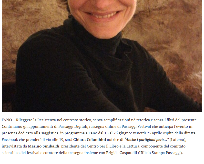 TM Notizie-A Passaggi Digitali Chiara Colombini e Marino Sinibaldi discutono sulla Resistenza