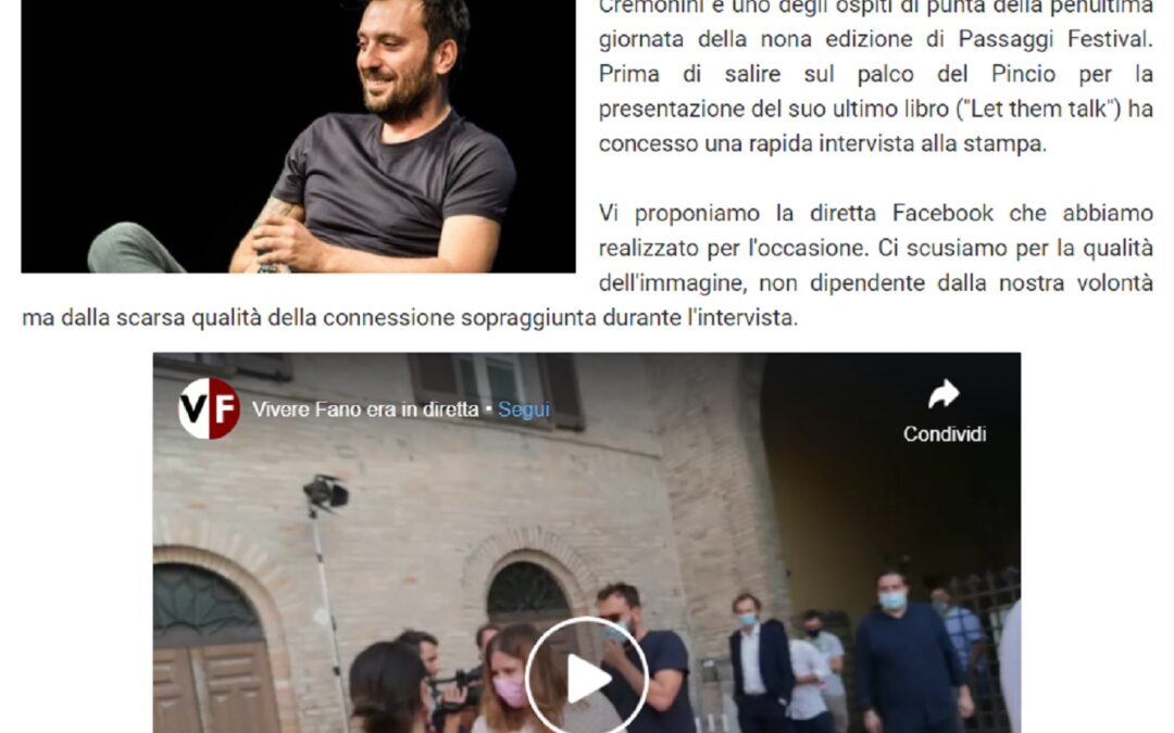 Vivere Fano – Cesare Cremonini a Passaggi Festival