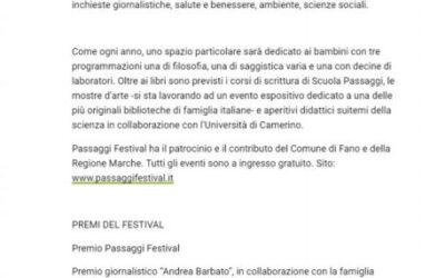 Leggere Tutti – Passaggi festival, annunciata la decima edizione
