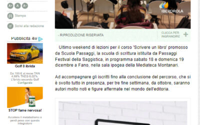Ansa – Scuola Passaggi: termina il corso ‘Scrivere un libro’
