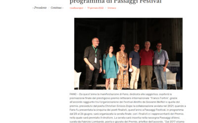 Pesaro Notizie – Il Premio “Franco Fortini” entra nel programma di Passaggi Festival