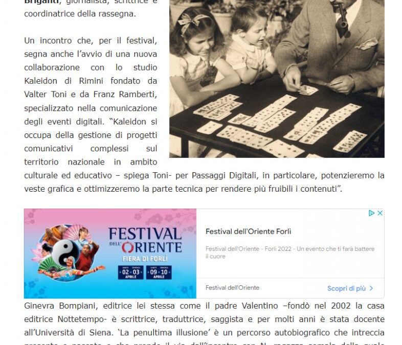 Marche News – Passaggi Digitali, domani Annarita Briganti incontra Ginevra Bompiani