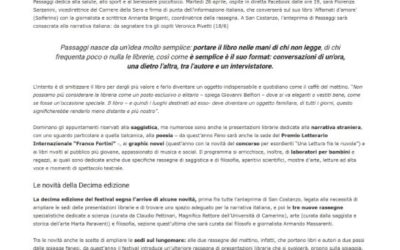 NotiziArte – Passaggi Festival, l’evento dedicato ai libri: a Fano, dal 20 al 26 giugno 2022