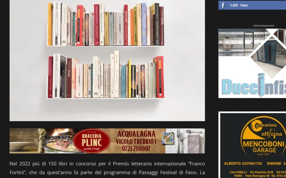 Non solo Flaminia – Fano, Passaggi Festival: oltre 150 libri in concorso per il Premio letterario Fortini