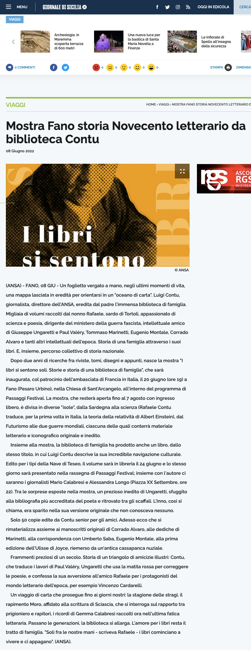 2022-06-08-giornale-di-sicilia-mostra-fano-storia-novecento-letterario-da-biblioteca-contu