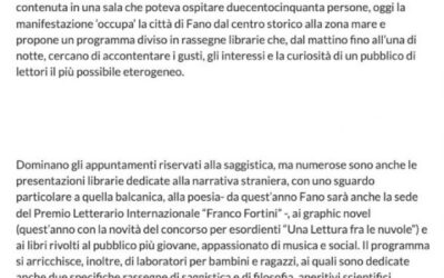 Informazione.it – Passaggi Festival, decima edizione dell’evento dedicato ai libri a Fano dal 20 al 26 giugno 2022