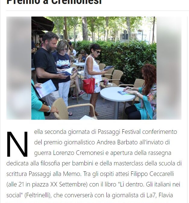 Il Resto del Carlino – Premio a Cremonesi