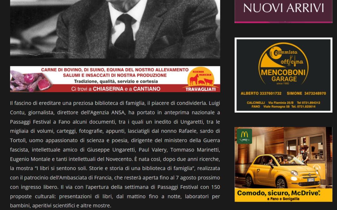 NonSoloFlaminia – Fano, inedito di Ungaretti a Passaggi Festival