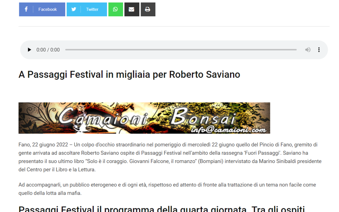 Il Mascalzone – A Passaggi Festival in migliaia per Roberto Saviano