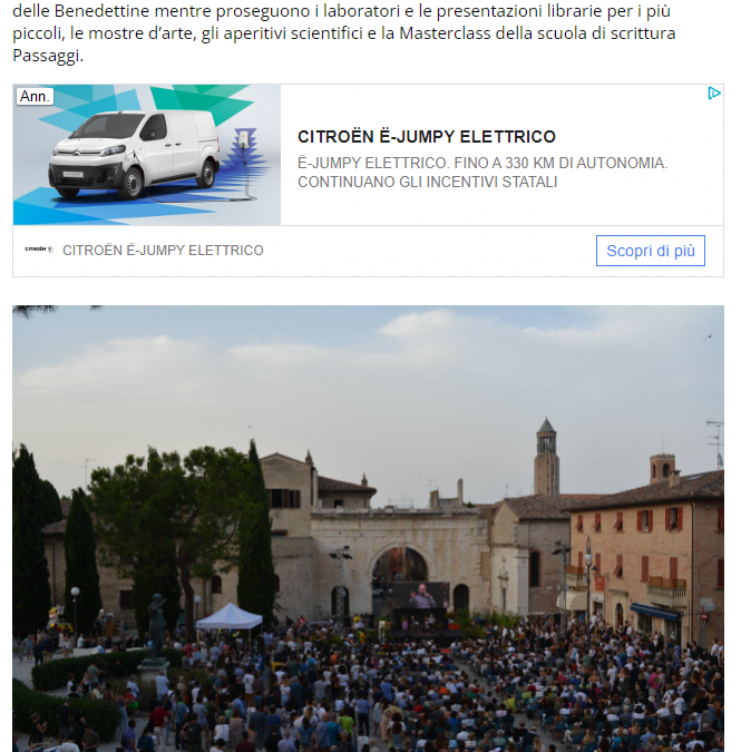 CentroPagina – Fano, bagno di folla per Saviano a Passaggi. Ecco il programma della quarta giornata