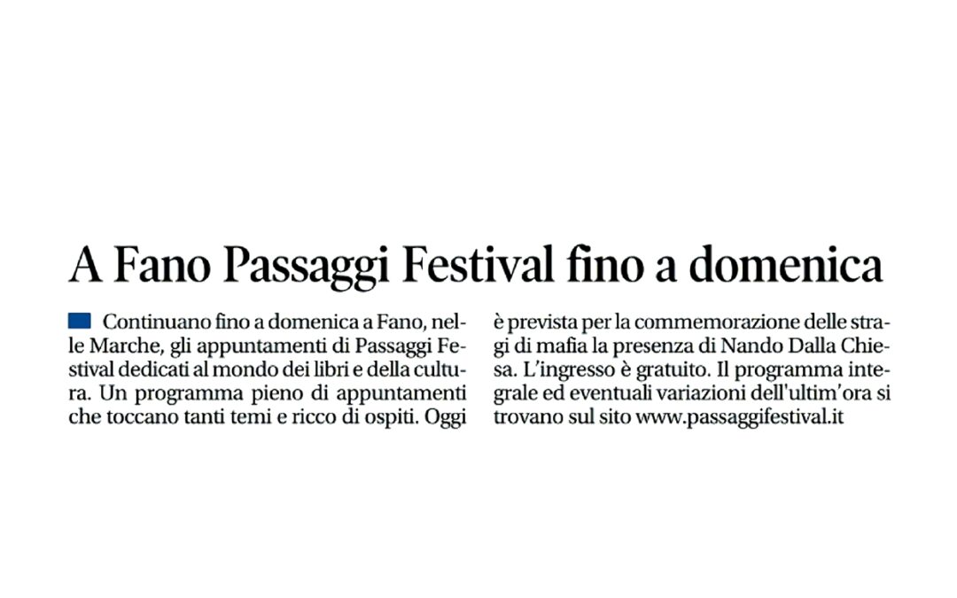 Libero – A Fano Passaggi Festival fino a domenica