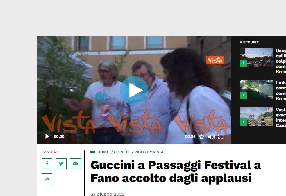 Corriere dell’Umbria – Guccini a Passaggi Festival a Fano accolto dagli applausi