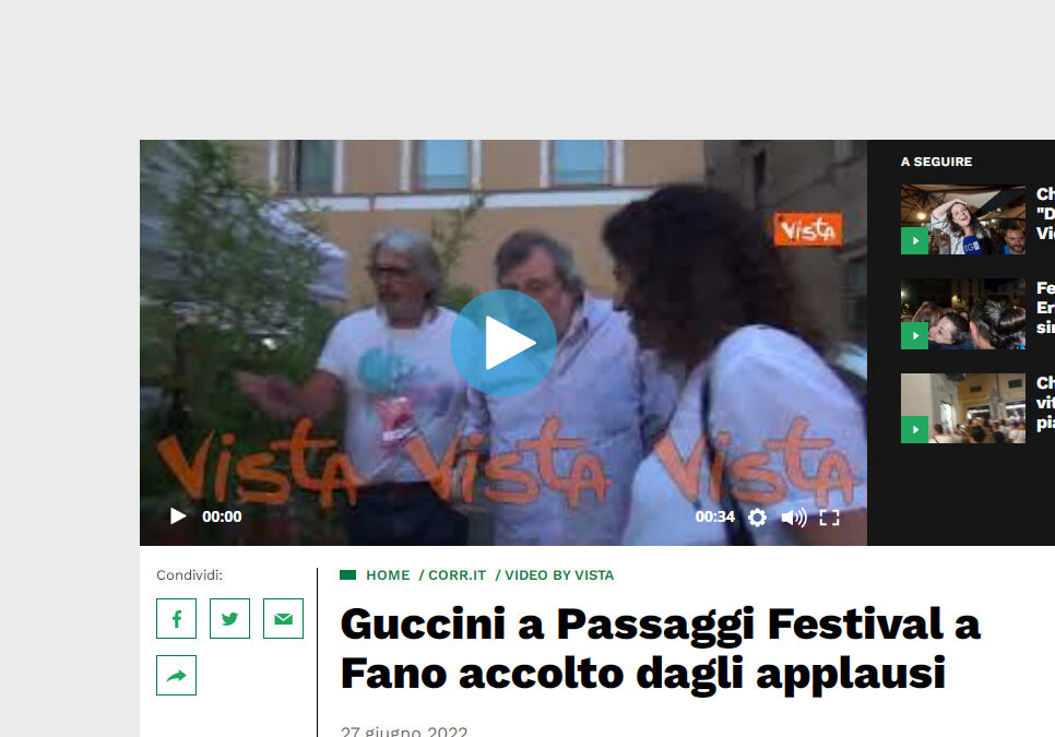 Corriere di Viterbo – Guccini a Passaggi Festival a Fano accolto dagli applausi