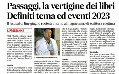 Corriere Adriatico – La vertigine dei libri. Definiti tema ed eventi 2023