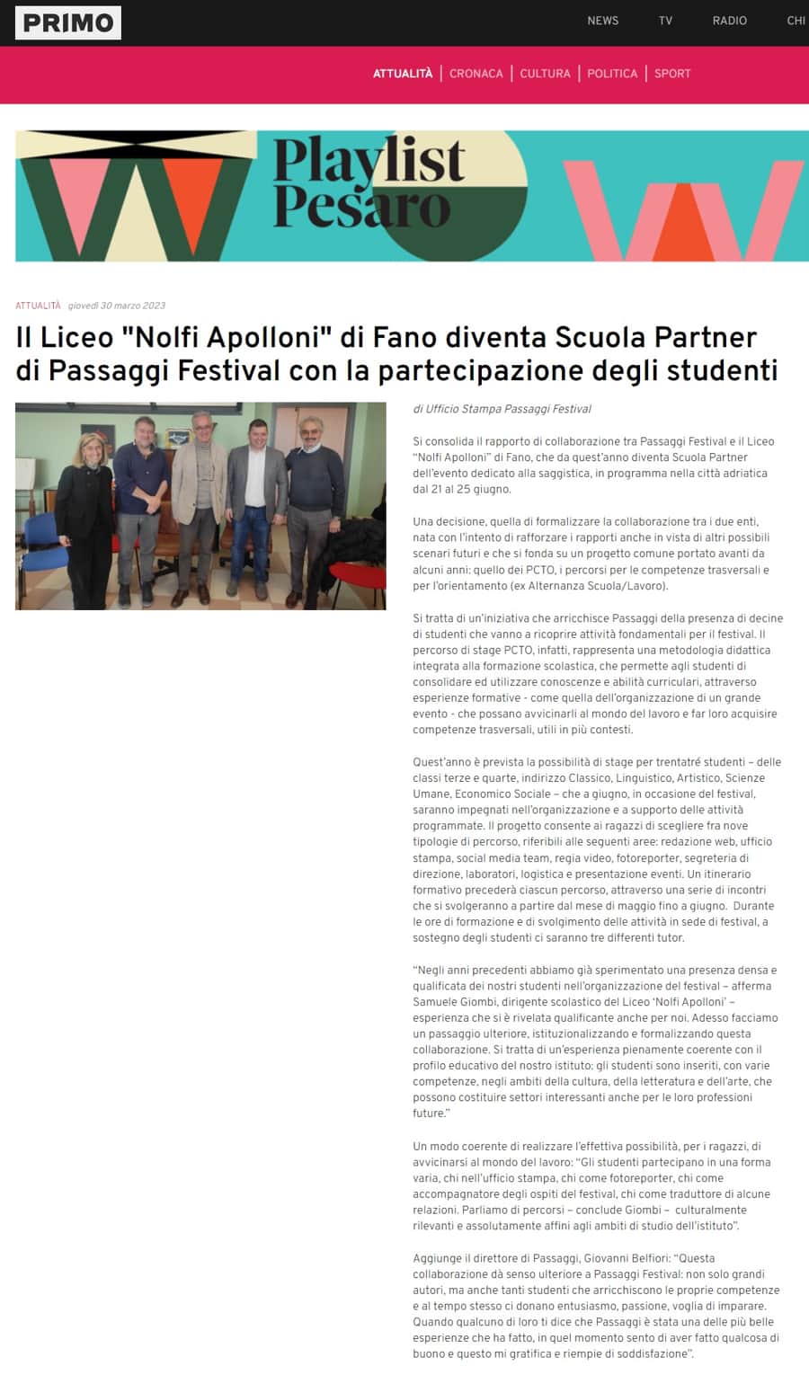 Primo_Il_Liceo_Nolfi_Apolloni_di_Fano_diventa_Scuola_Partner_di_Passaggi_Festival_con_la_partecipazione_degli_studenti
