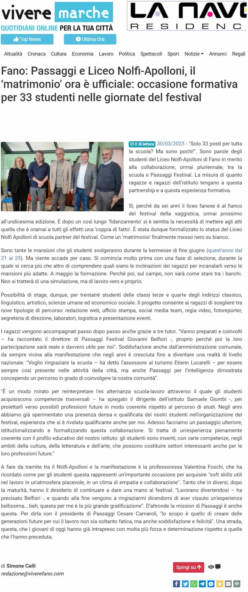 Vivere_Marche_Fano_Passaggi_e_Liceo_Nolfi_Apolloni_il_matrimonio_ora_e_ufficiale_occasione_formativa_per_33_studenti_nelle_giornate_del_festival