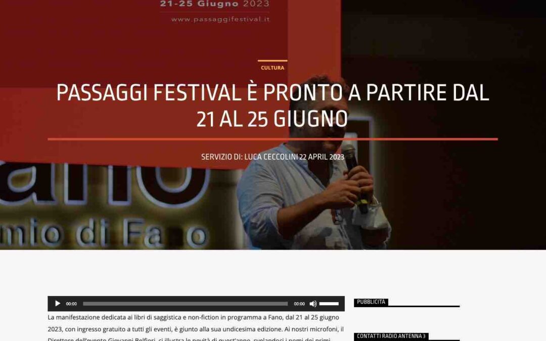 Radio Antenna 3 – Passaggi Festival è pronto a partire dal 21 al 25 giugno