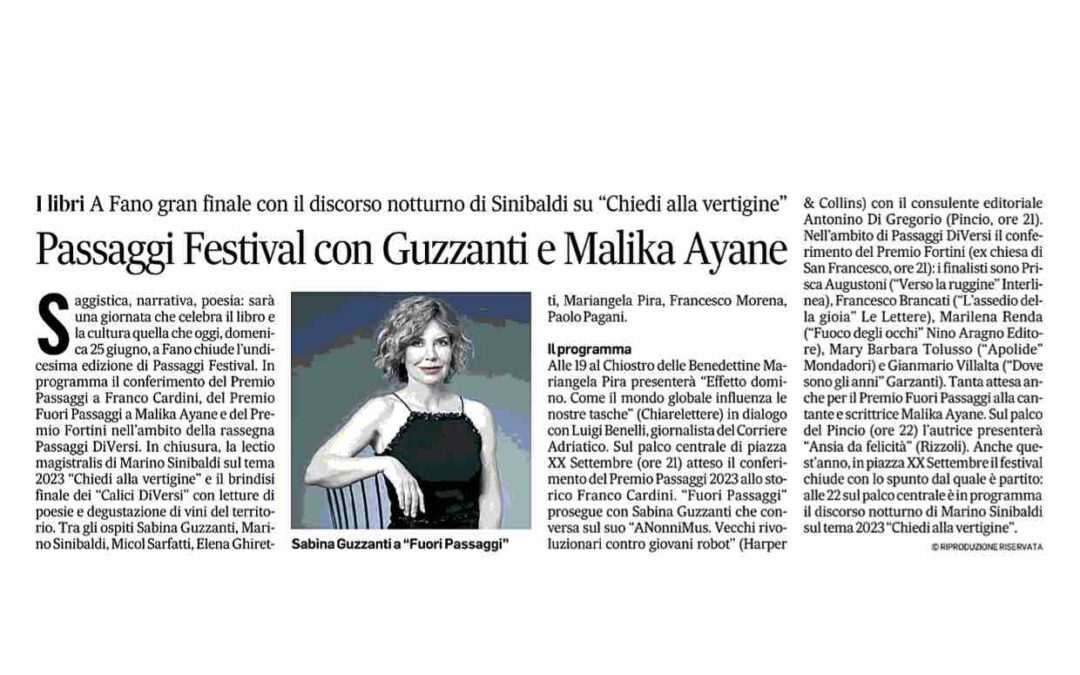 Corriere Adriatico – Passaggi Festival con Guzzanti e Malika Ayane