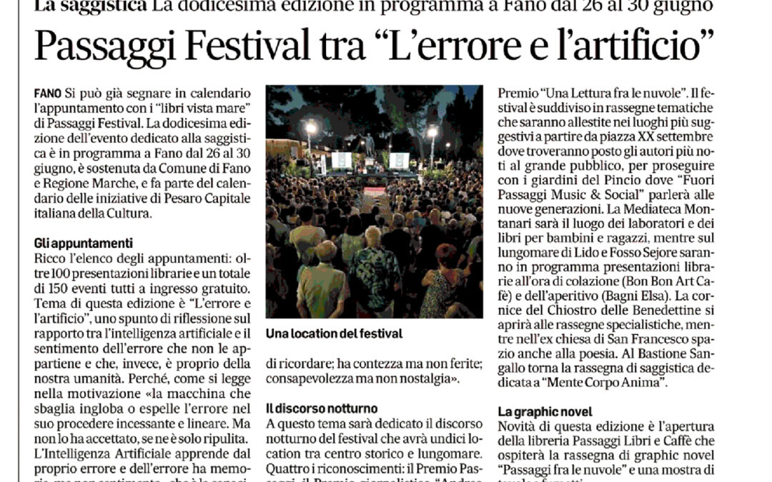 Corriere Adriatico – Passaggi Festival tra “L’errore e l’artificio”