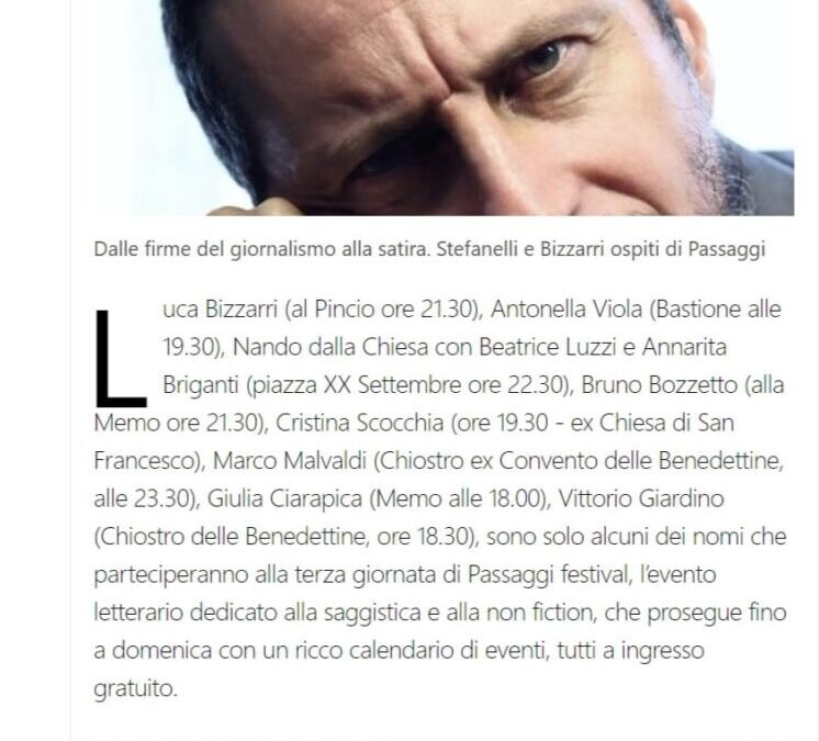 Il resto del Carlino-Dalle firme del giornalismo alla satira. Stefanelli e Bizzarri ospiti di Passaggi