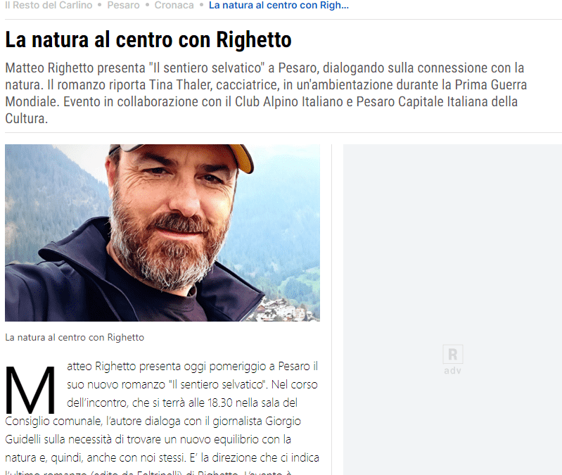 Il Resto del Carlino-La natura al centro con Righetto
