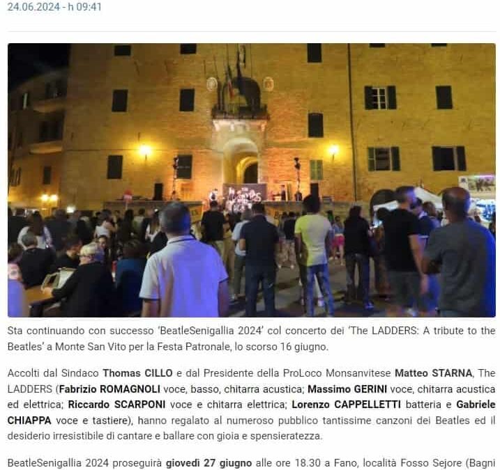 Vivere Fano- ‘BeatleSenigallia 2024’ il 27 giugno a Passaggi Festival presentazione di un libro su Ringo Starr di Roberto Paravagna