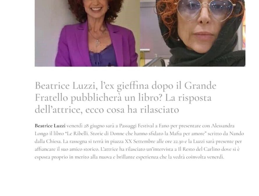 361 Magazine- Beatrice Luzzi pronta a scrivere un libro ecco da dove partirà. La rivelazione