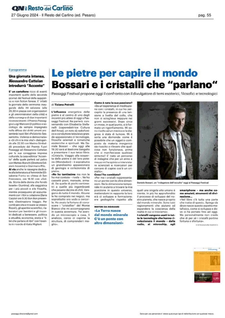2024_06_27_Il Resto del Carlino-Le pietre per capire il mondo. Bossari e i cristalli che "parlano"