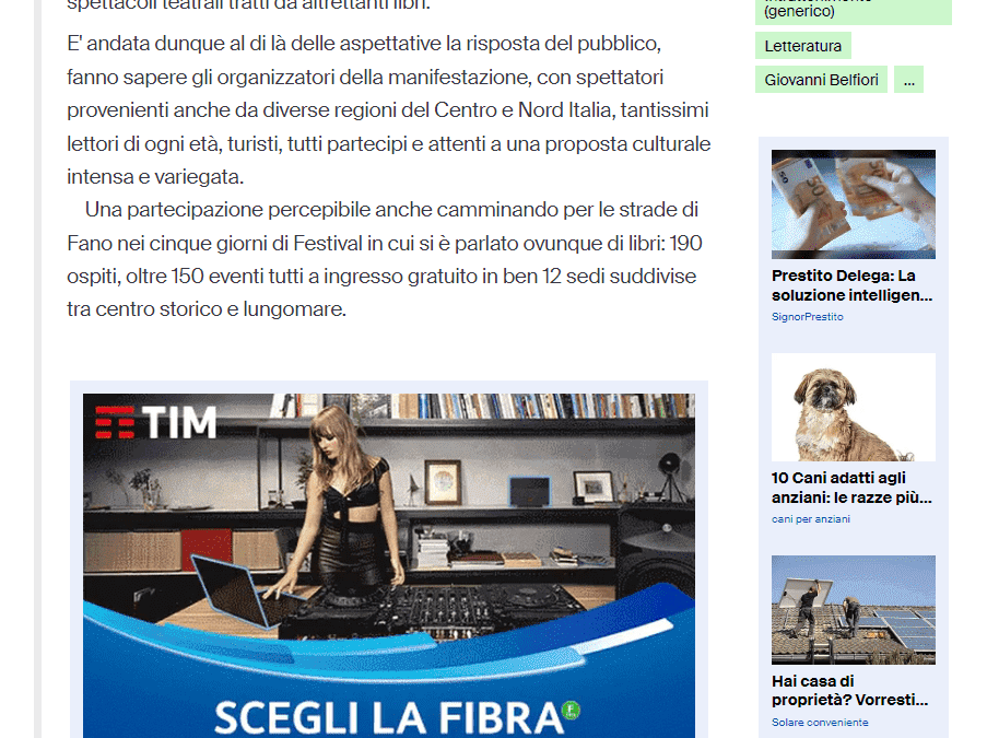 Ansa-Passaggi Festival a Fano chiude con oltre 40 mila presenze