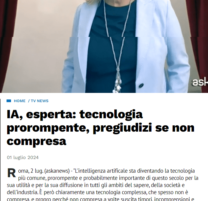 ll Tempo-IA, esperta: tecnologia prorompente, pregiudizi se non compresa