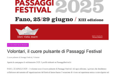 Adriaticonews.it – Volontari, il cuore pulsante di Passaggi Festival